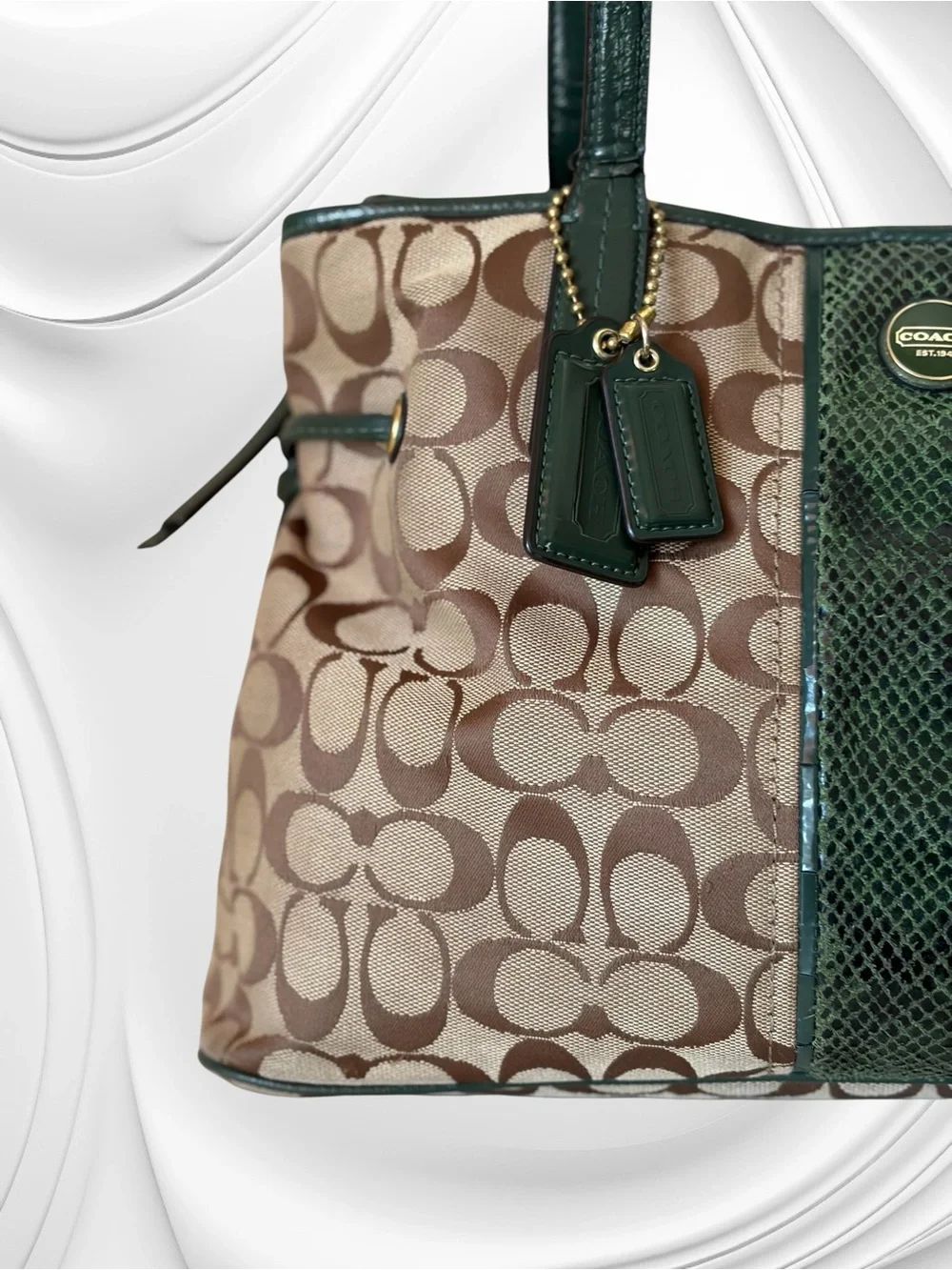 Coach Signature Stripe Python Carryall Tote, style number F24882